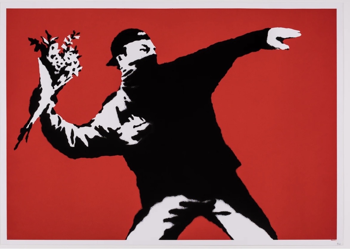 Banksy, Love Is in the Air, 2003